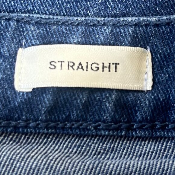 Anne Klein Straight Leg Jeans Womens Size 16 Dark Wash Frayed Hem - Picture 8 of 10